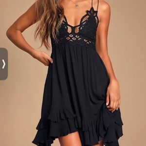Adea-Free People Intimately Black Lace Dress
